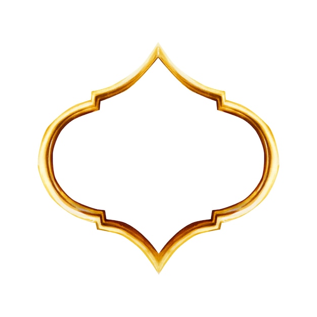 Watercolor Moroccan arabian mosaic illustration isolated on white background Muslim golden hand dr