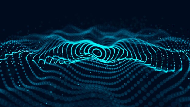 Wave of particles Abstract background with a dynamic wave Vector illustration
