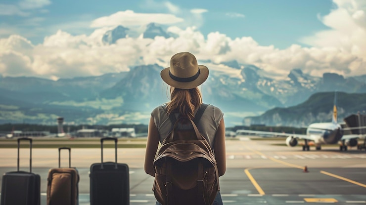 Fotografie woman and men travel beautiful nature places professional photography