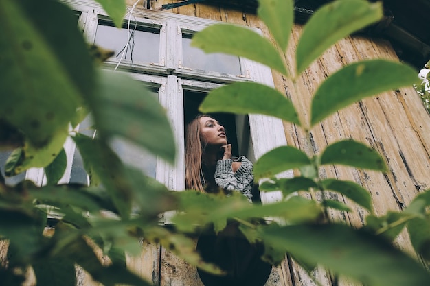Woman portrait on nature