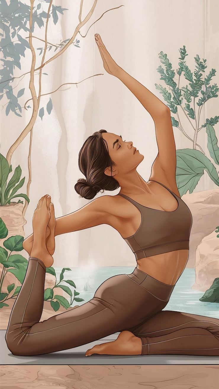 Fotografie woman practicing yoga and pilates