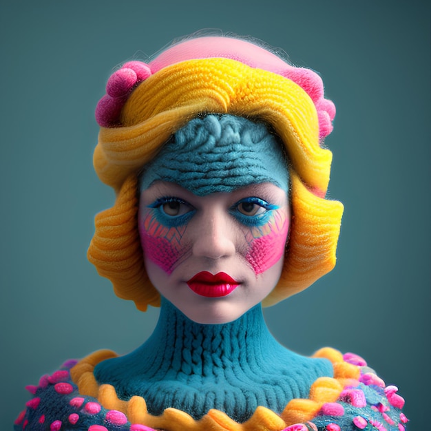 wool woman doll