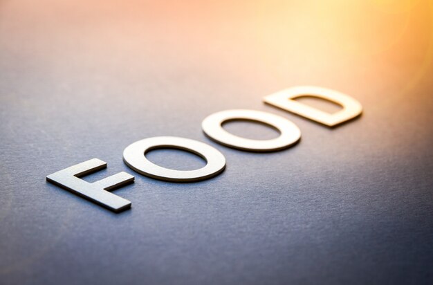 word food written with white solid letters