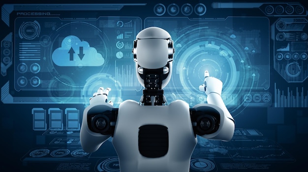 xai ai robot using cloud computing technology to store data on online server
