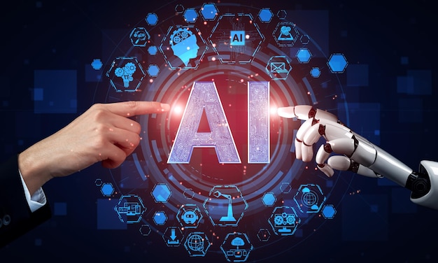 Xai future artificial intelligence robot and cyborg