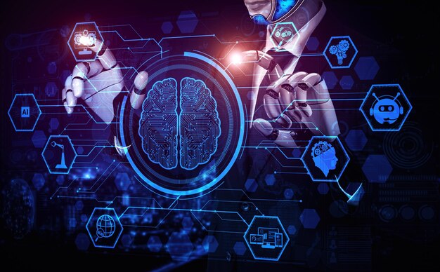 Xai future artificial intelligence robot and cyborg