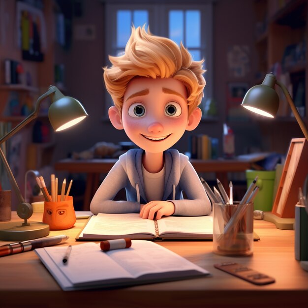 3d cartoon style character