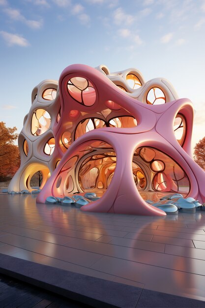 3d rendering of abstract building