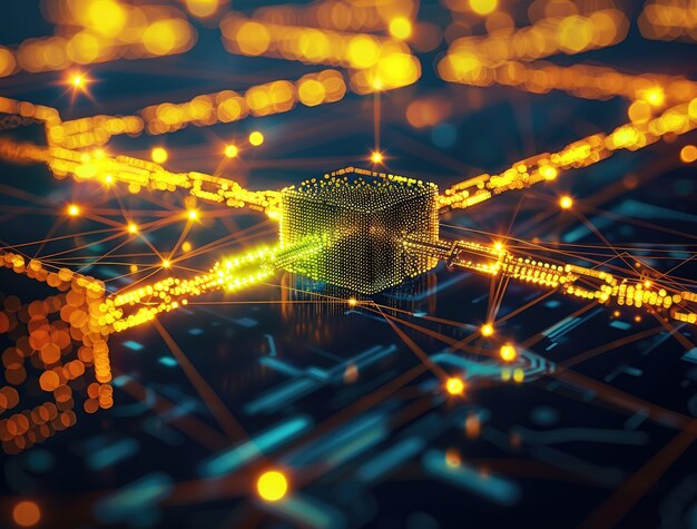 3d  rendering of blockchain technology