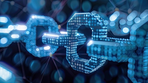 3d rendering of blockchain technology