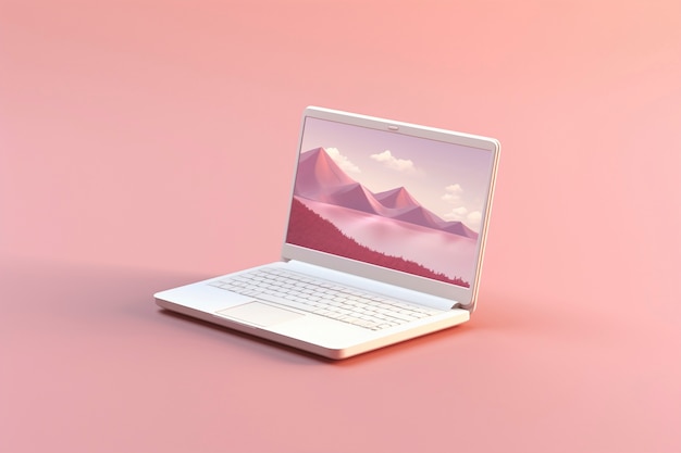 3d rendering of computer desk