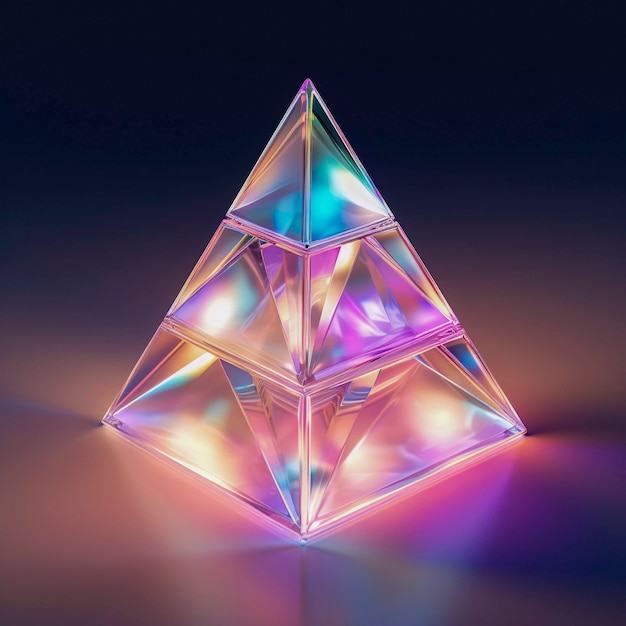 3D renderování neonového trojúhelníku