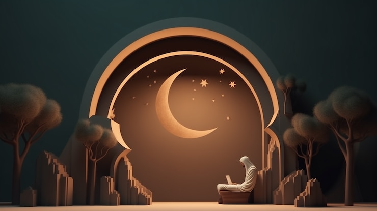 Zdarma Fotografie 3d renderování prvků pro oslavu islámského ramadánu