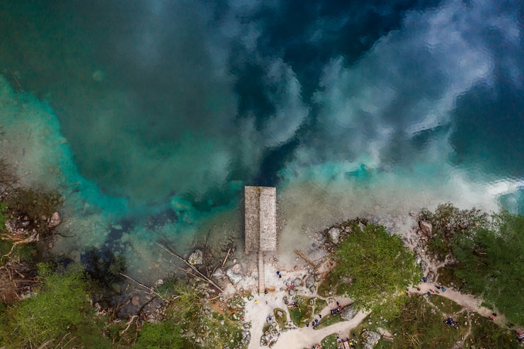 Zdarma Fotografie aerial view of lake forest