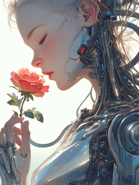 anime style illustration of rose