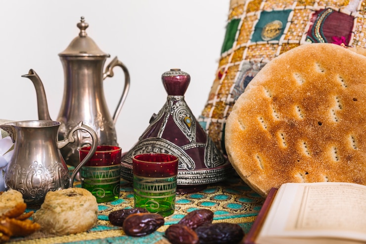 Zdarma Fotografie arabian food composition for ramadan with tea