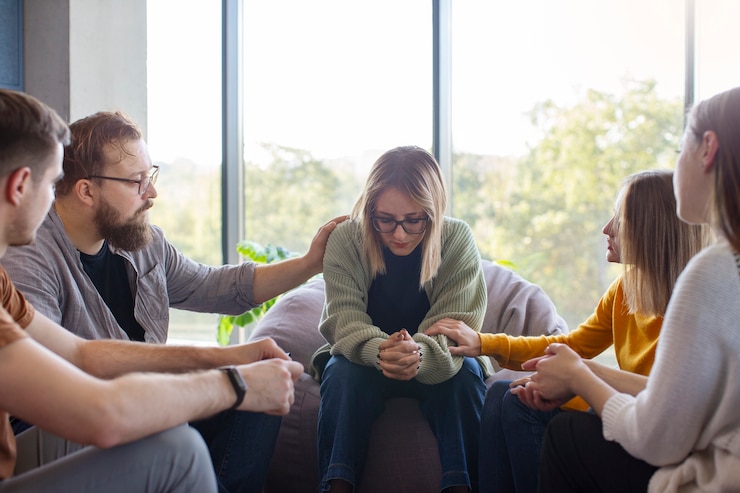 Zdarma Fotografie authentic group therapy meeting