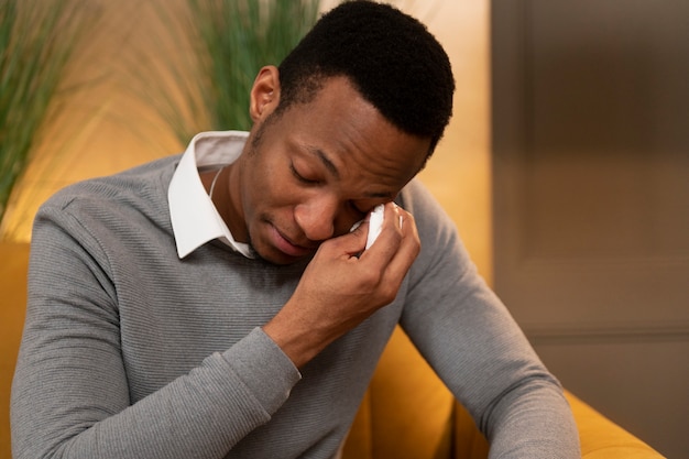 authentic scene of young person undergoing psychological therapy