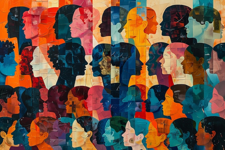 Zdarma Fotografie autism day awareness collage style with people