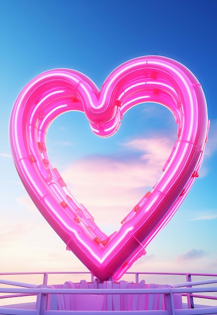 beautiful heart with clear sky