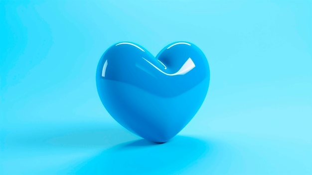 Blue heart in studio