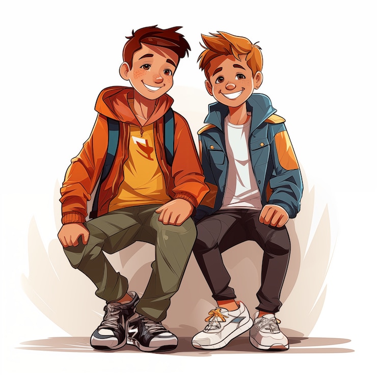 Zdarma Fotografie boys friendship cartoon