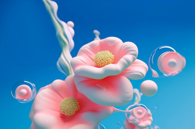 close up on beautiful cartoon roses