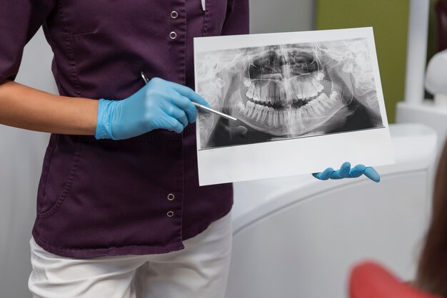 Close up on dentist instruments