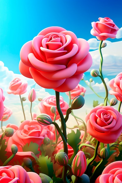 close up on pink roses bouquet