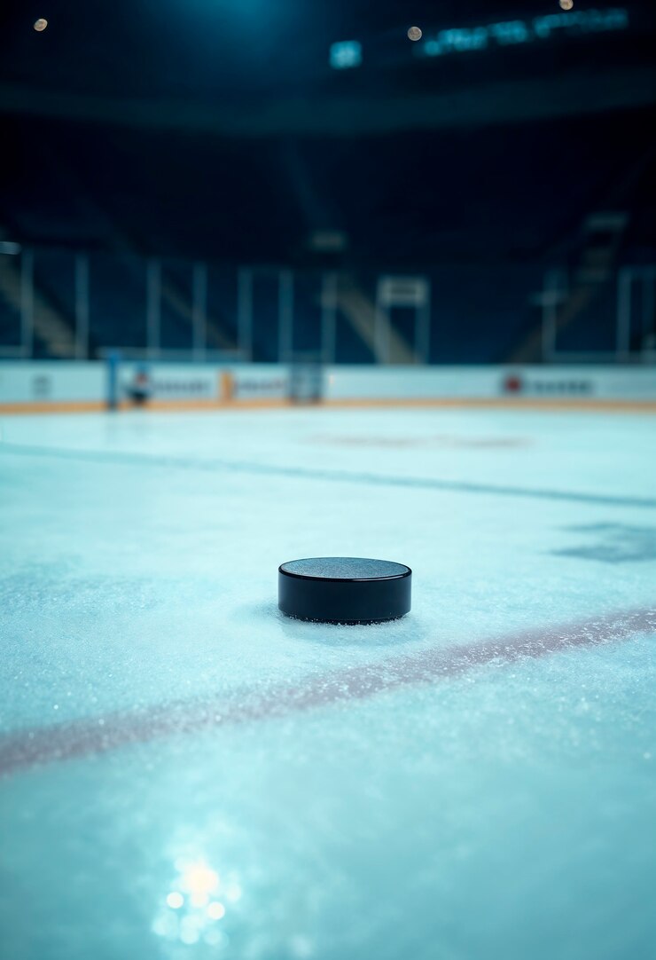 Zdarma Fotografie close up on sport environment with ice hokey puk