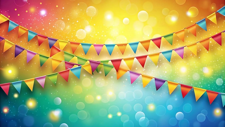 Zdarma Fotografie colorful party flags on gradient background