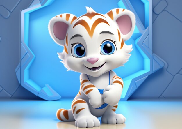 cute tiger in studio