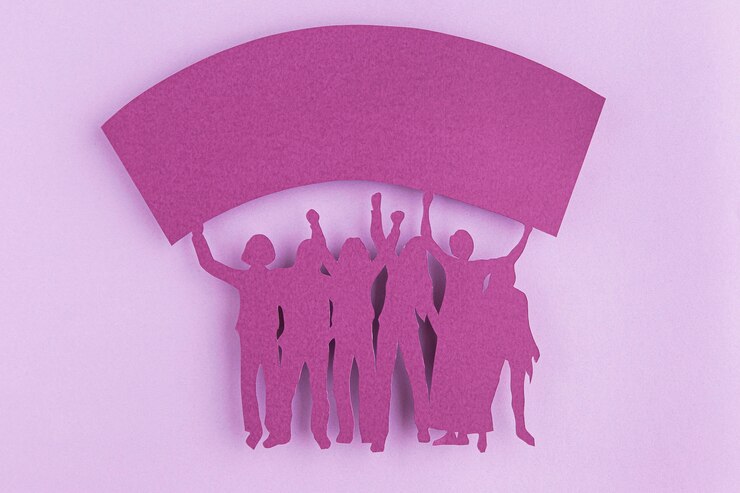 Zdarma Fotografie cutout female figures in paper copy space