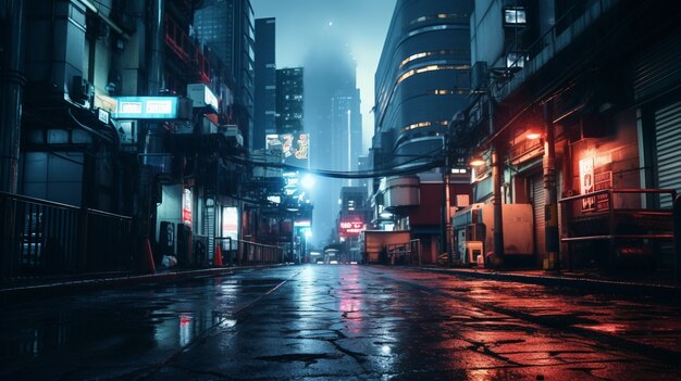 cyberpunk urban scenery