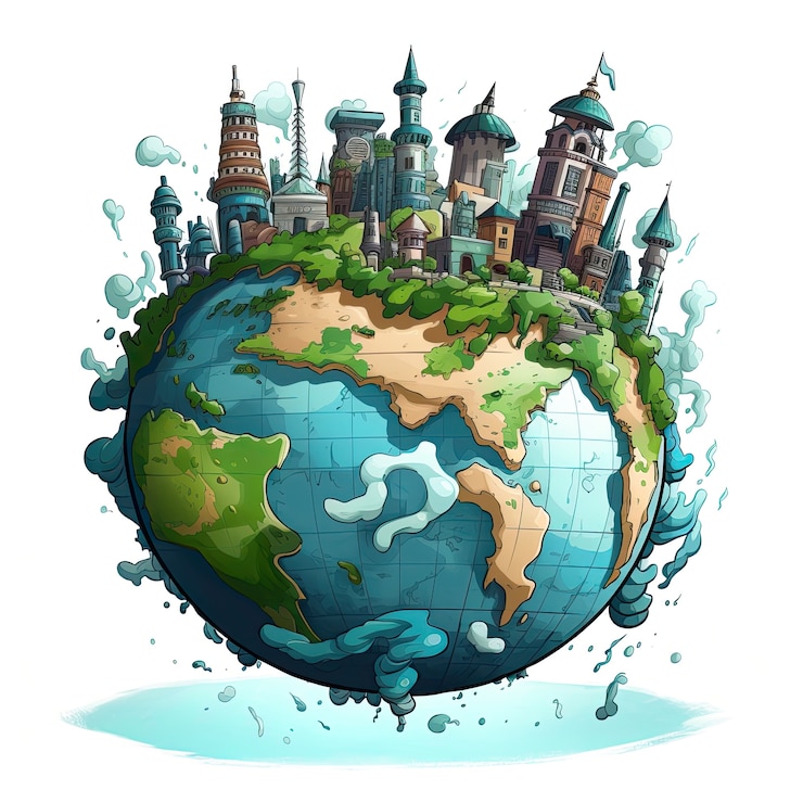 Zdarma Fotografie earth  in  cartoon style