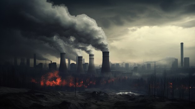 factory producing co2 pollution