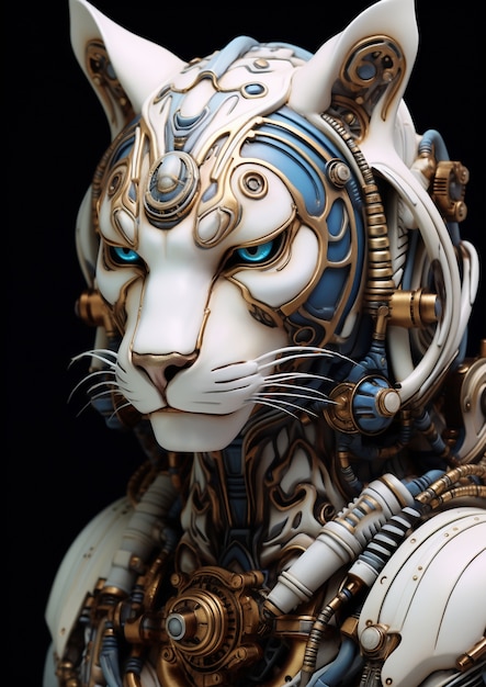 ferocious robotic tiger in studio