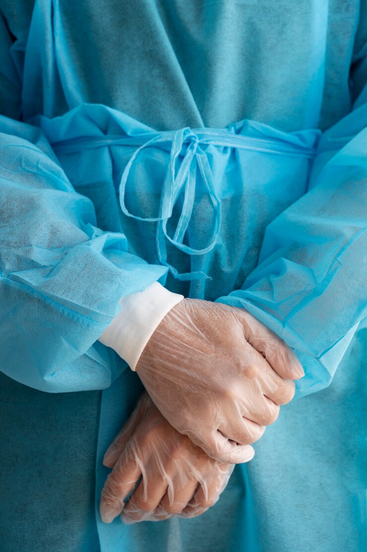 Zdarma Fotografie front view health professional wearing medical gown