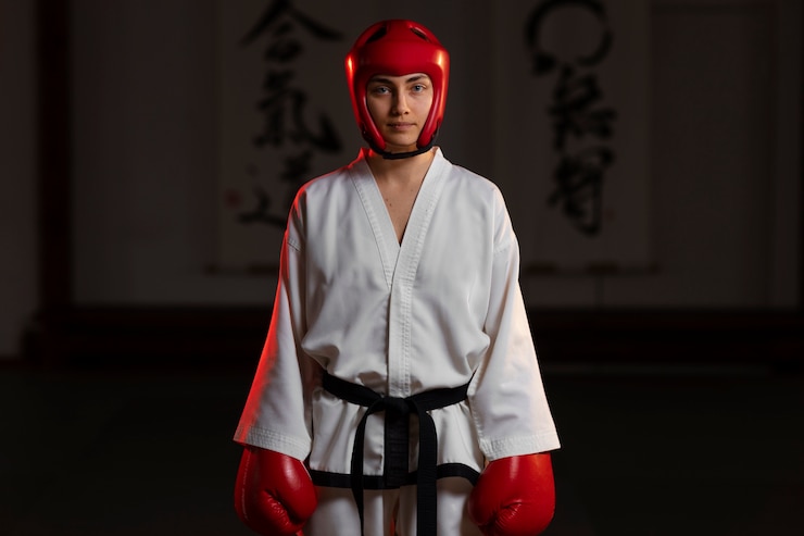 Zdarma Fotografie front view woman practicing taekwondo