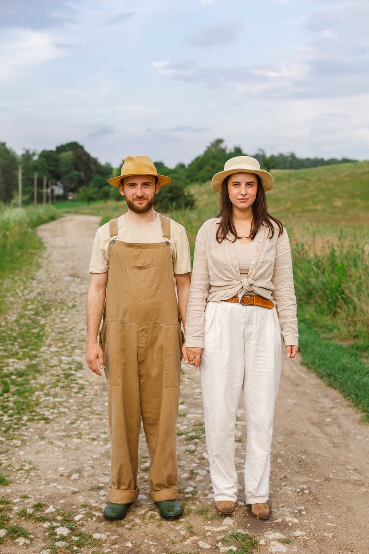 Zdarma Fotografie full shot couple living at countryside