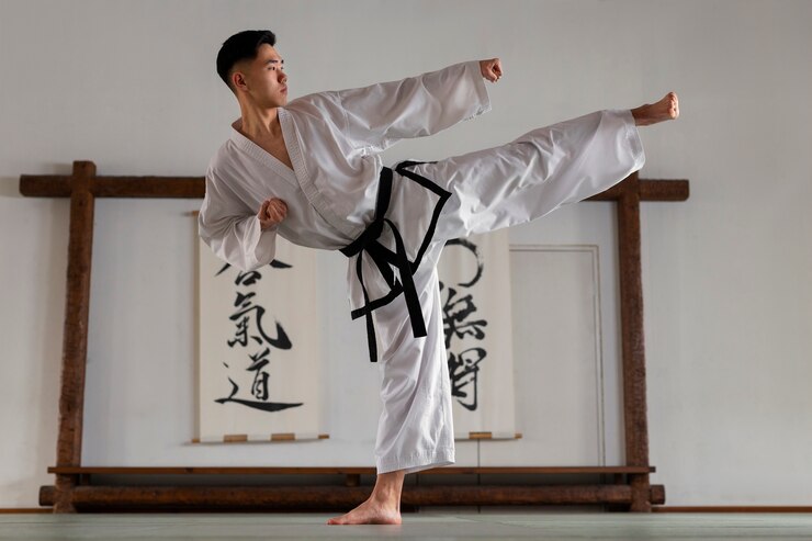 Zdarma Fotografie full shot teen practicing taekwondo