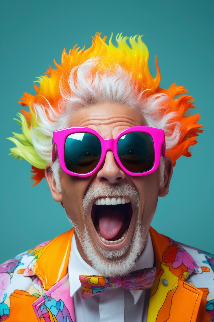 Zdarma Fotografie funny image with senior  man