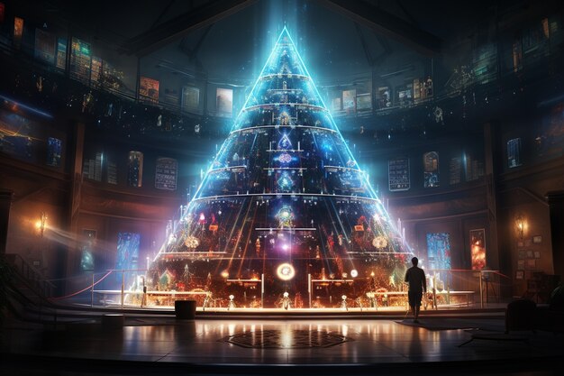 futuristic  christmas celebration concept