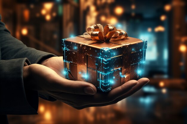 futuristic  christmas celebration concept