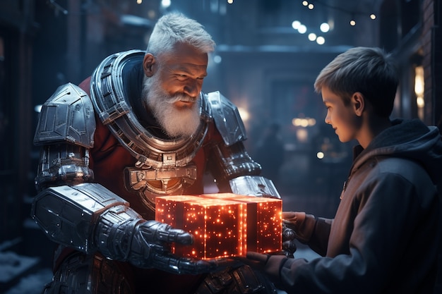 futuristic  christmas celebration concept