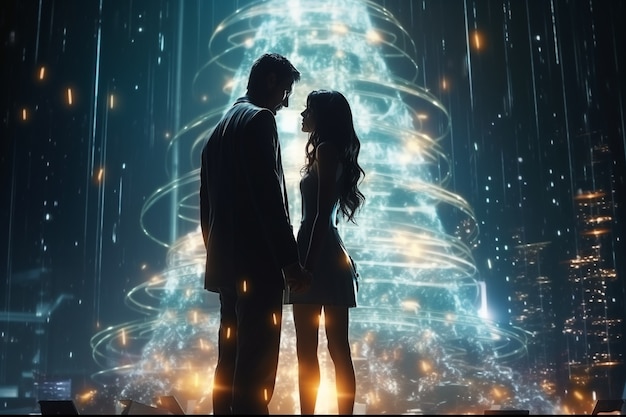 futuristic  christmas celebration concept