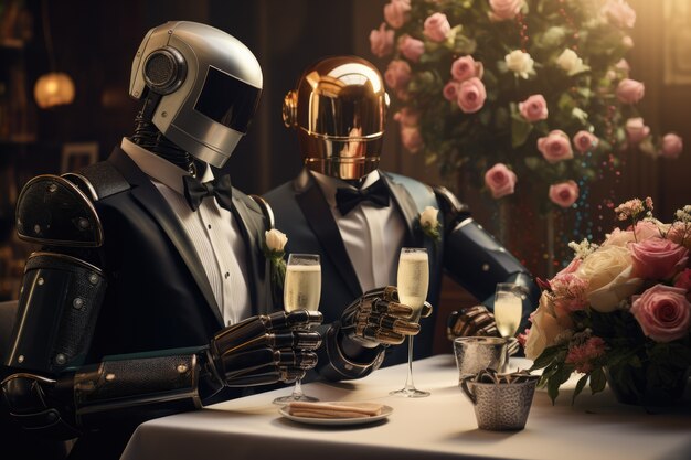 Futuristic new year's eve celebration