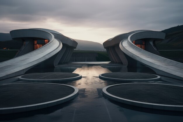 futuristic representation of water structure