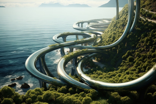 futuristic representation of water structure