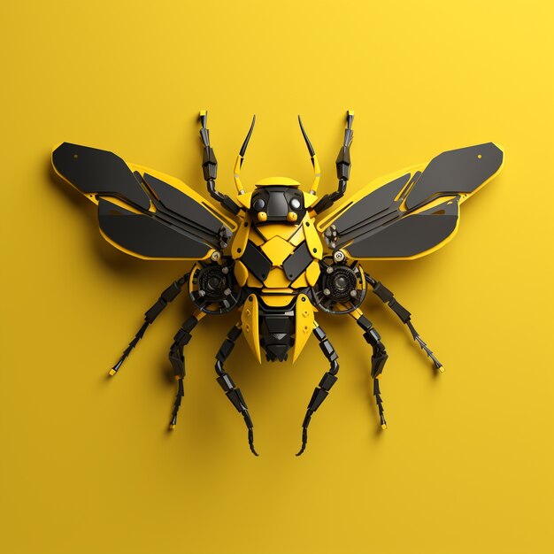 futuristic style bee in studio